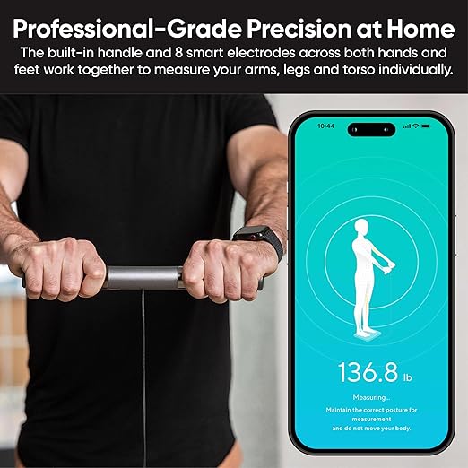 Wyze Scale Ultra BodyScan Smart Scale with Handle – Wi-Fi &amp Bluetooth Body Composition Scale for Weight BMI Body Fat Muscle Mass and Segmental Measurement White