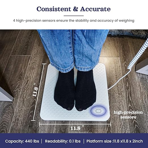 Professional Physician Scale 440 lb Home Gym Office Medical Floor Scale High Capacity Scale for Wrestler Powerlifters