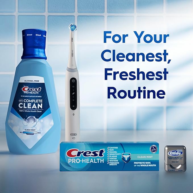 Crest Pro-Health Clean Mint Mouthwash CPC Antigingivitis/Antiplaque Mouthwash 500 mL (16.9 Fl Oz ) Pack of 4 Crest Mouthwash Gingivitis Treatment