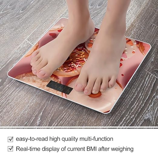 Delicious Donuts Bathroom ScaleHighly Accurate Digital Weighing Machine for People Bright LED Display Weight Scale for The Aldult Home Use