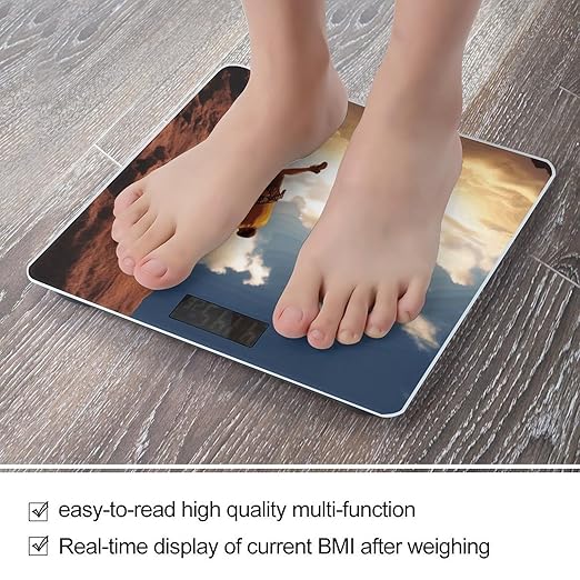 Rock Climbing SportsScale for Body Weight with LCD High Precision Weighing Scales Fashion Sturdy Tempered Glass Weight Scales Easy-to-Read Digital Bathroom Scale for Daily 400lb