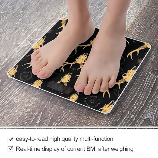 Digital Bathroom Weighing Scale Energy Saving Scale Smart Scale for Body Weight Dark Gothic Sun Moon Hunting Camo Deer Skulls
