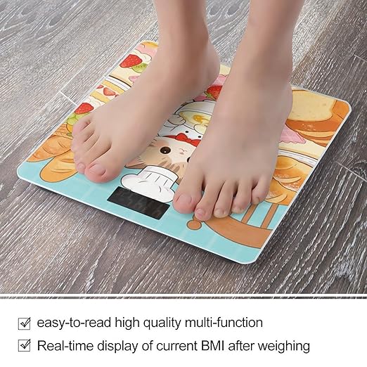 Gourmand Smart Scale for Body Weight Digital Bathroom Scale Toughened Glass Weight Scale with Large LCD Backlight Display High Precision Scales Weighing Machine