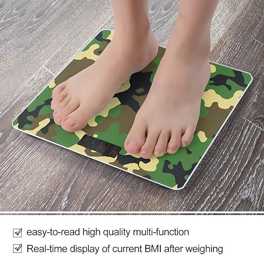 Automatic Switch Digital Bathroom Weighing Scale Smart Scale for Body Weight Army Camo Camouflage