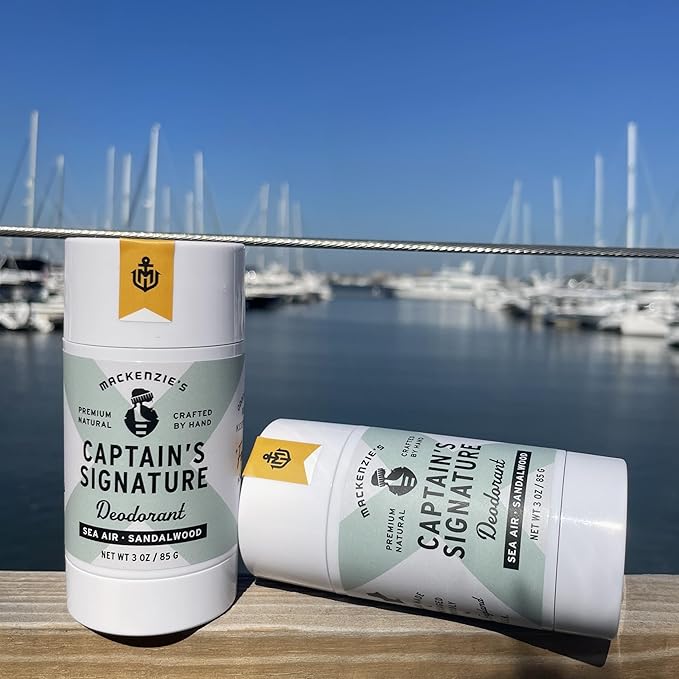 MacKenzie's Captain's Signature Deodorant &amp Shampoo Bar Bundle - Gifts for Men - Gifts for Fishermen - Coastal Gifts - Natural Deodorant - Vegan