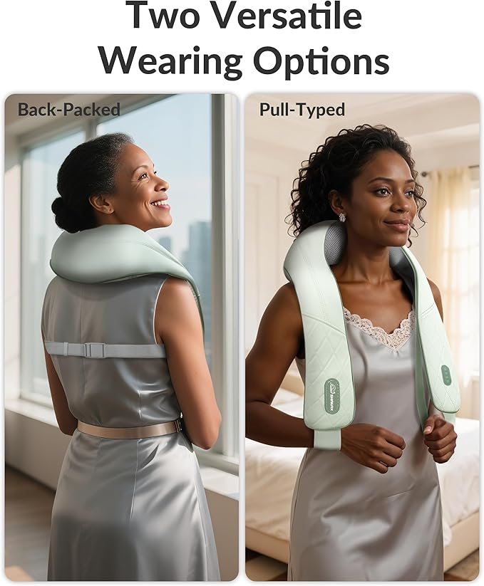Snailax Cordless Neck Massager with Heat Shiatsu Neck Shoulder Massager for Pain Relief Deep Tissue 4D Kneading Back Massager Pillow Rechargable Portable Massager Gifts/Presents for Women Men