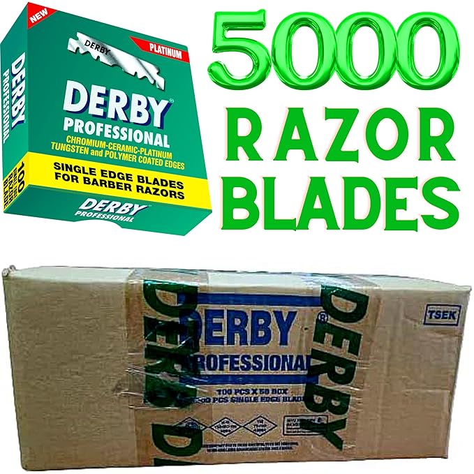 5000 Derby Professional Single Edge Razor Blades for straight razor