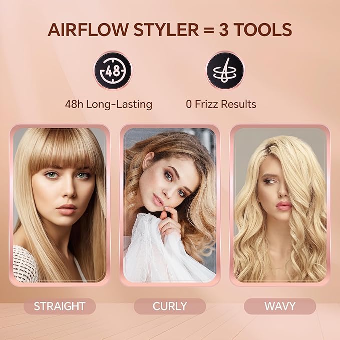 Nicebay Hair Straightener Flat Iron Hair Straightener and Curler-5 Temp Fast Heating Wide Voltage
