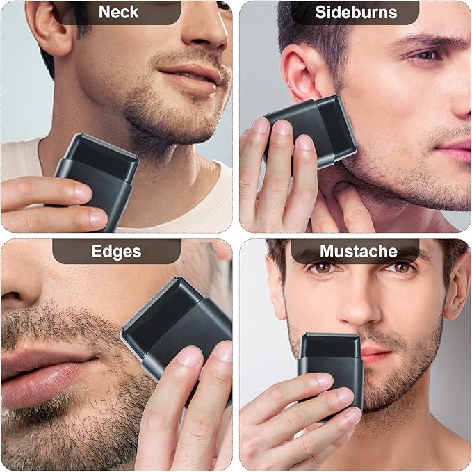 Men's 2-in-1 Rechargeable Foil Shaver &amp Hair Clipper Beard &amp Sideburn Grooming Trimmer 3 Floating Blades Electric Razor 7200RPM High-Speed Motor IPX7 Waterproof Travel-Friendly