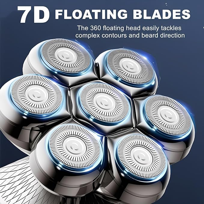 2Pack Fit for SHPAVVER Replacement Heads7 Blade Floating Head Fit for Cyruzi Replacement HeadCompatible with SHPAVVER/Cyruzi Head Shavers for Bald MenMagnetic IPX7 Waterproof Shaver Heads.