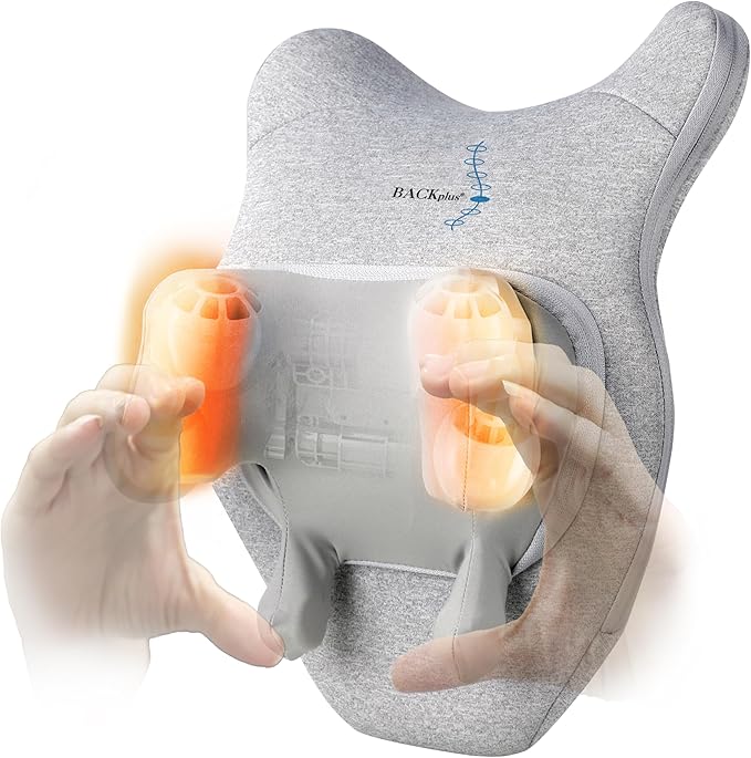 3D Massage Pillow - Deep Kneading Shiatsu with Soothing Heat Therapy for Back Neck &amp Shoulders - Experience Advanced 3D Deep-Kneading Massage for Muscle Relief and Improved Blood Circulation