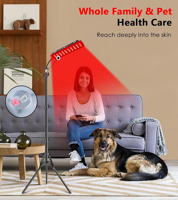 Red Light Therapy Lamp Infrared Light Therapy with Stand - 660nm Redlight and 850nm Near Infrared Light Device for Body Pain Relief Skin Care