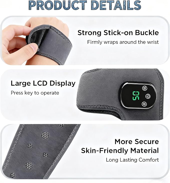 Wireless Portable Foot Massager with Triple Method - 3 Vibration Modes &amp 5 Heat Levels for Reviving Comfort and Daily Muscle Relaxation (1pcs)