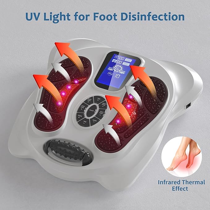 Creliver EMS &amp TENS Foot Nerve Muscle Massager Electric Foot Stimulator Improves Circulation Feet Legs Circulation Machine Relieves Body Pains Neuropathy (FSA or HSA Eligible)