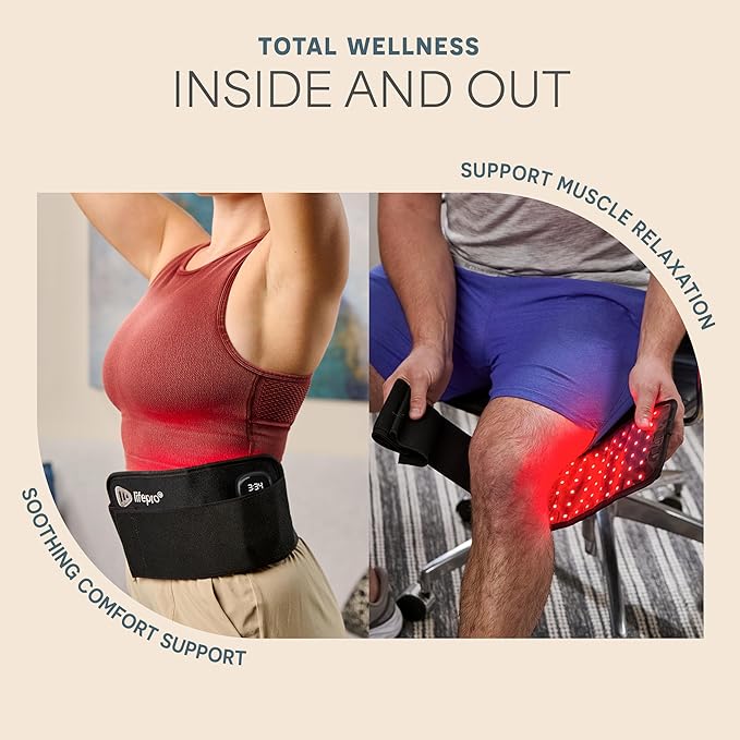 Lifepro Red Light Therapy Belt – Infrared Red Light Therapy for Body Back and Shoulder with Triple Chip LEDs Allevared Belt with 660nm &amp 850nm Wavelengths – for Daily Comfort &amp Wellness Supp