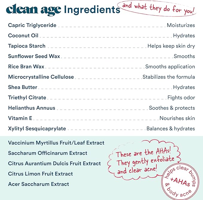 Aluminum Free Deodorant &amp Body Spray for Whole Body Bundle - Waves Scent - Clean Deodorant for Teen Boys and Girls - With AHA For Body Acne