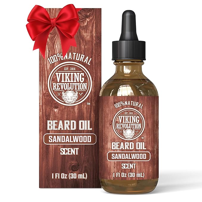 Viking Revolution Natural Boar Bristle Brush and Pear Wood Comb Set for Men Sandalwood Beard Oil and Spiced vanilla Beard Balm with Argan and Jojoba Oil - Beard Softener Strengthens and Moisturizes