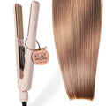 NuMe Fashionista Flat Iron - 1” Tourmaline Hair Straightener - Tourmaline Ceramic Plates - Professional Salon Hair Straightening Styling Flat Iron - Programmable Auto Shut Off - Blush