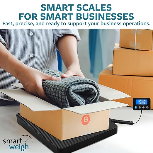 Smart Weigh Digital Postal Shipping Scale 220 lb Capacity 0.1 oz Readability Hold &amp Tare Function Includes Batteries &amp USB-C Large LCD Display