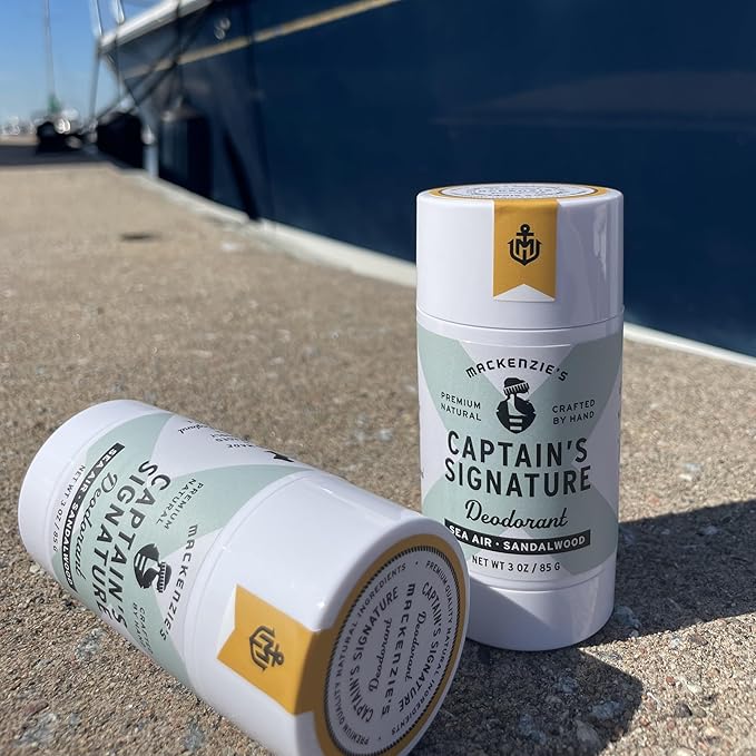 MacKenzie's Captain's Signature Deodorant &amp Shampoo Bar Bundle - Gifts for Men - Gifts for Fishermen - Coastal Gifts - Natural Deodorant - Vegan