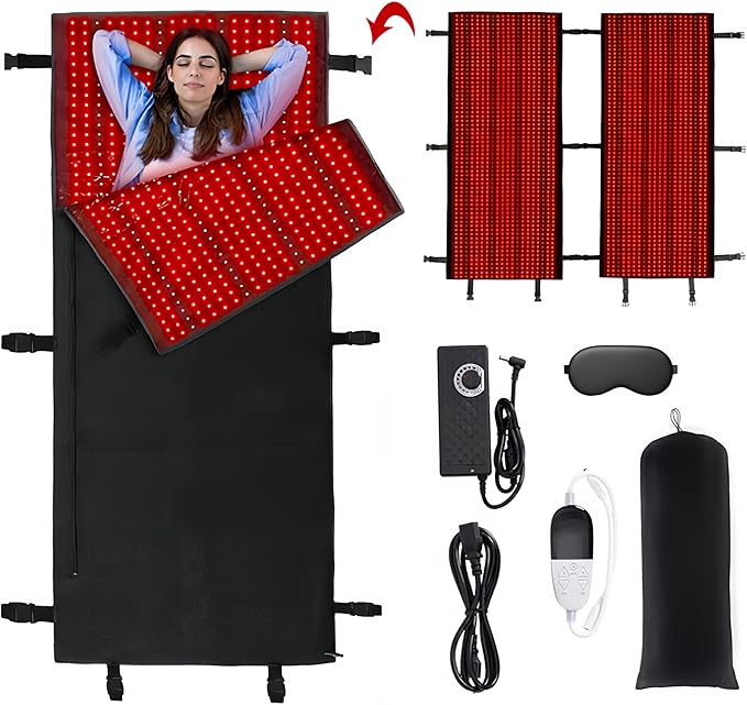 Red Light Therapy Mat Device for Full Body Near Infrared Light Therapy Blanket with TimerInfrared Light Therapy for Body Shoulder Waist Back Knee Pain Relief