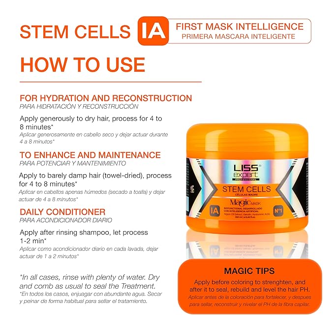 Liss Expert Profesional Stem Cells Hair Smoothing Treatment Kit with Titanium Flat Iron DEAL (500 ml Complete kit)