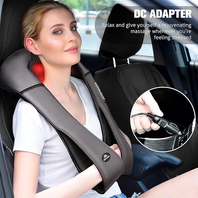 MagicMakers Neck Massager with Heat Gifts for Women Men Dad Mom Family Friend Mothers Day Fathers Day Christmas Shiatsu Kneading Back Massager for Shoulder Pain Relief Muscle Soreness