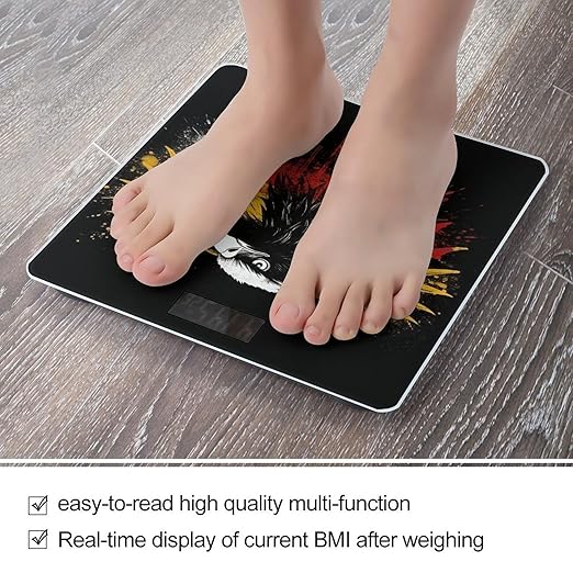Digital Bathroom Scale for Body Weight Scale with Bright LCD Display High Accuracy Step-On Technology Auto On/Off Germany Flag Eagle Digital Scales 400 Lbs /180kg