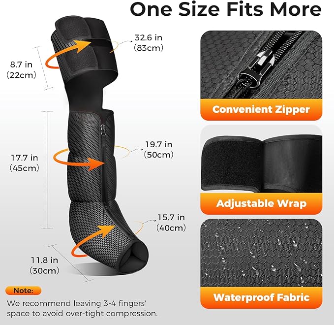 Nekteck Leg Compression Massager with Heat Leg Massager for Circulation and Pain Relief Air Compression Boot Massage Tool with 2 Heats 6 Modes Relaxation Tool for Men Women Athletes