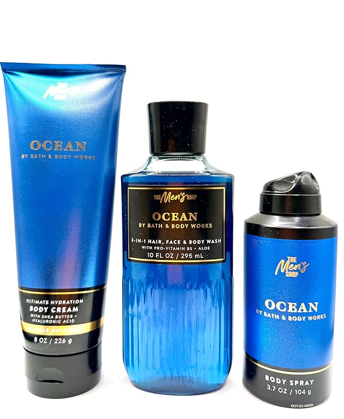 Ocean Gift Set – Shower Gel Body Spray &amp Body Cream (Men’s Collection)