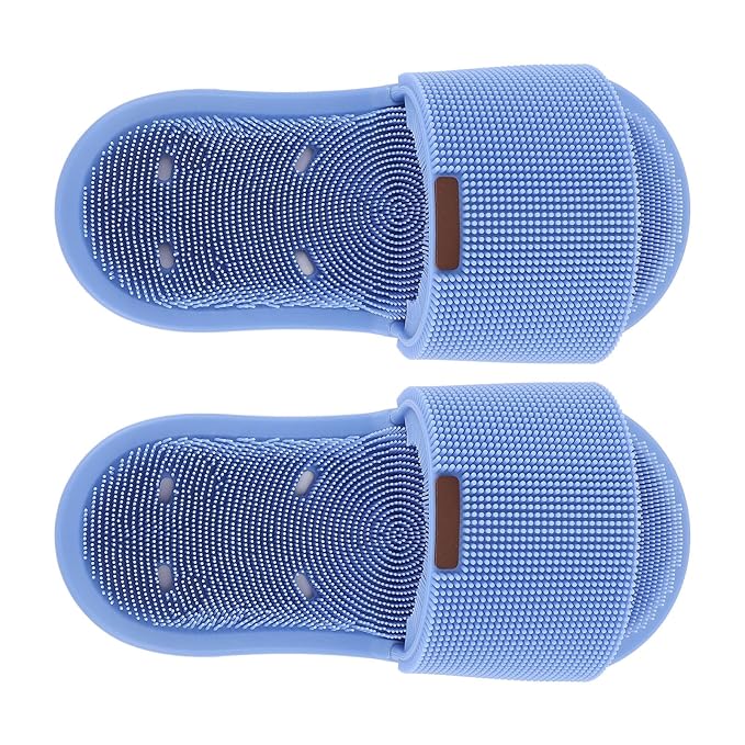 Silicone Foot Scrubber Slippers 360 Degree Shower Cleaner with Suction Cup for Feet Cleaning Shower Foot Scrubber Foot Scrubber Slippers Non Slip Shower Foot Scrubber Shower Foot