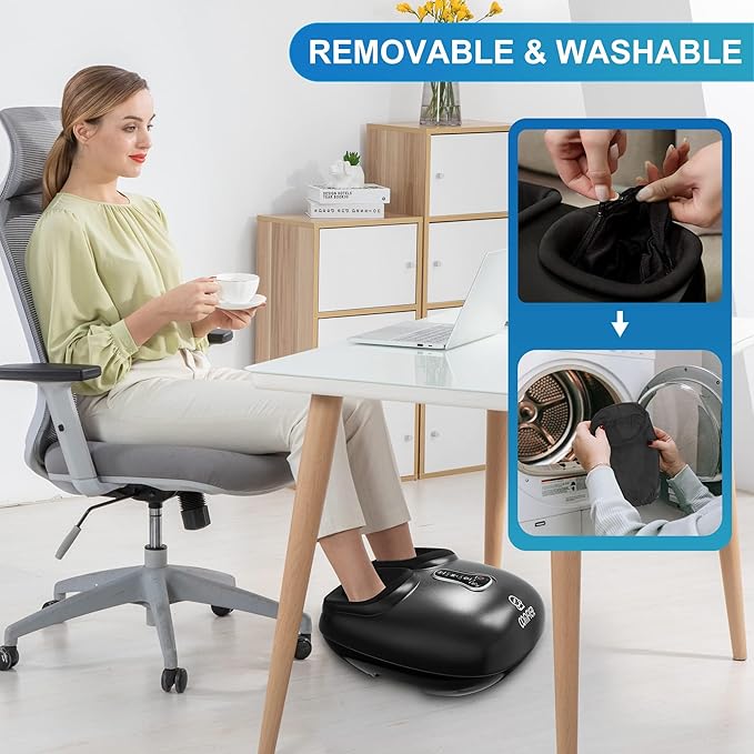 COMFIER Shiatsu Foot Massager MachineFeet Massager for Plantar FasciitisNeuropathy Pain with Heat VibrationRolling CompressionGifts for MenWomen Fits Size up to 13IN Multiple Modes