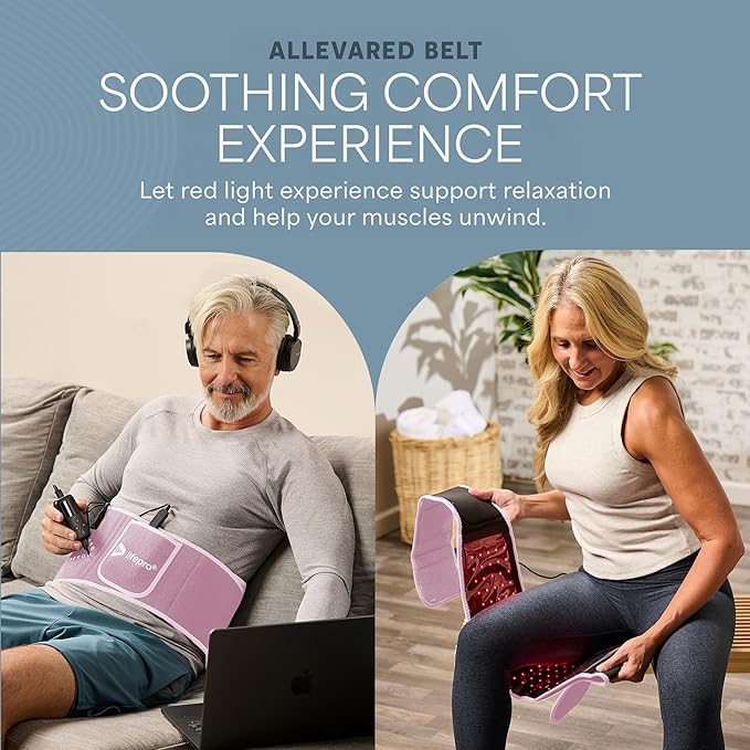 Lifepro Red Light Therapy Belt – Infrared Red Light Therapy for Body Back Pain and Shoulder - 660nm &amp 850nm Near Infrared Heating Pad – Adjustable &amp Portable for Wellness &amp Relaxation