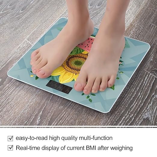 Beautiful Watermelon Smart Scale for Body Weight Accurate Bathroom Scale with LED Display Digital Weight Scales Weighing Machine High Precision Scales for Bath Home