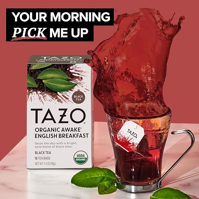 TAZO Tea Bags Regenerative Organic: Chai Black Tea Awake English Breakfast Black Tea &amp Earl Grey Tea 16 CT (1ea) (Variety Pack)