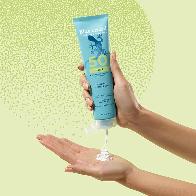 Blue Lizard Kids Mineral SPF 50 Sunscreen Lotion 100% Mineral Children’s Sunscreen Water-Resistant Formula Paraben-Free Fragrance-Free 5 fl oz (Pack of 2)
