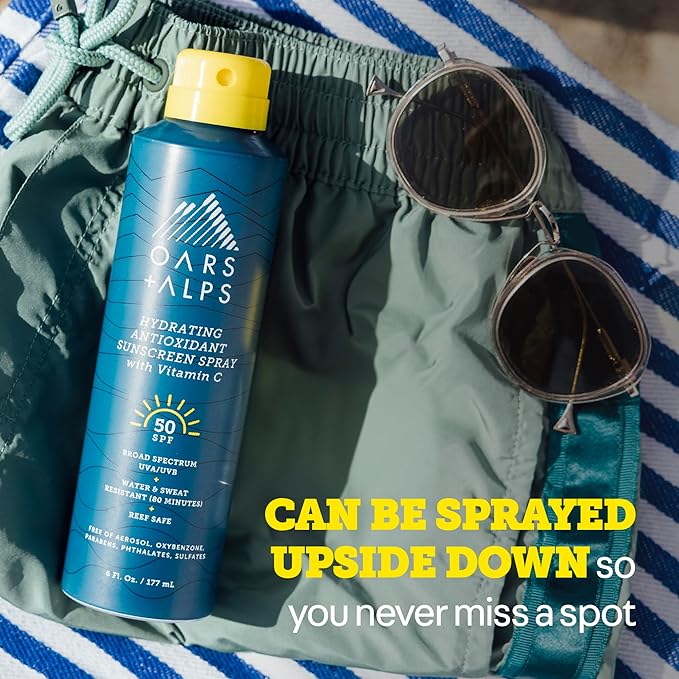 Oars + Alps SPF 50 Face &amp Body Broad Spectrum Sunscreen Spray | Fast-Absorbing Lightweight Non-Greasy Hawaii Reef Act 104 Compliant Water-Resistant Octinoxate + Oxybenzone Free 6 Oz 2 Pack
