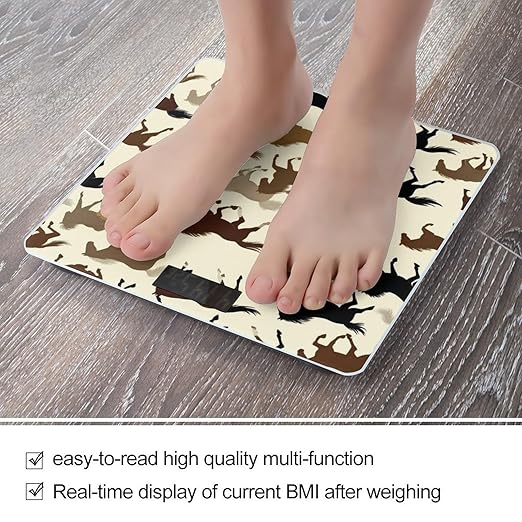 Men's Smart Scale for Body Weight Digital Bathroom Weighing Scale Automatic Switch Energy Saving Scale Wild Horse Racing