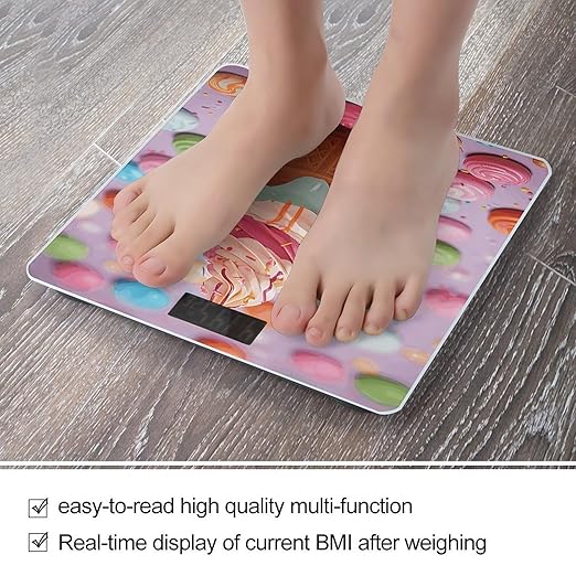 Many Colored Ice Cream Scale for Body Weight Smart Scales Digital Bathroom Scale High Precision Weighing Scales with Large Display Weighing Machine for People