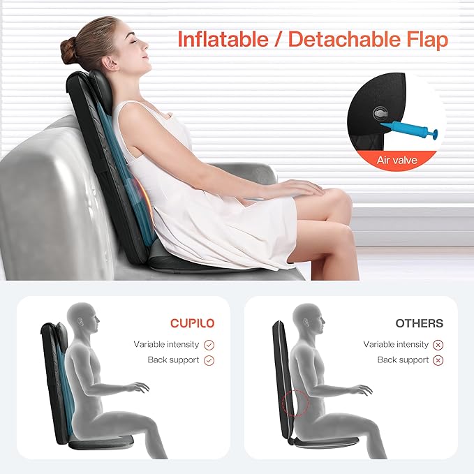Foot Massager &amp Shiatsu Back Massager with HeatFoot Massager Machine for Plantar FasciitisBack Support Inflatable Flap Chair Massage Seat Cushion