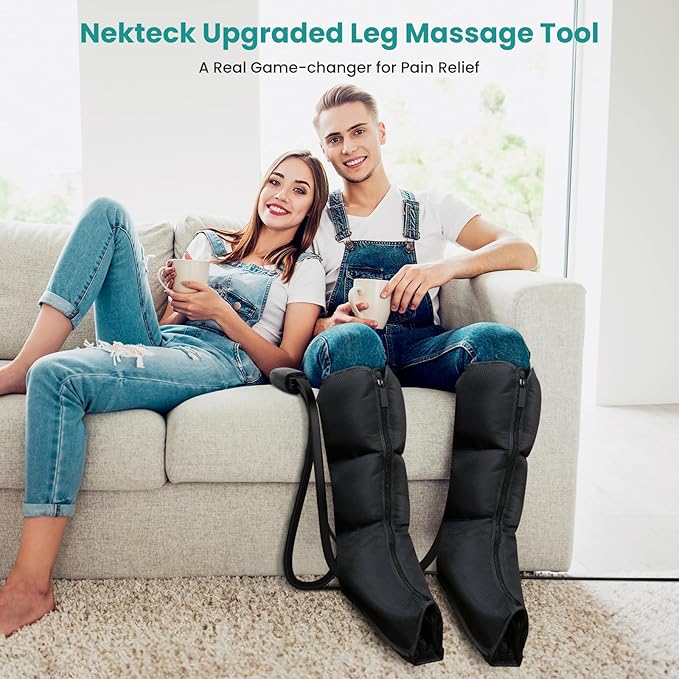 Nekteck Leg Massager for Circulation and Pain Relief Air Compression Boots Helpful for Leg Swelling Edema RLS with 6 Modes &amp 6 Intensities Relaxation Gifts for Mom Men Women Dad Birthday