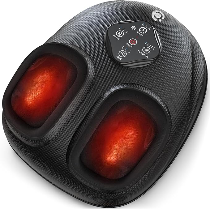 CooCoCo FSA Eligible Foot Massager with Heat Upgraded Shiatsu Feet Massager for Plantar Fasciitis Neuropathy Foot Warmer for Women Men Mom Feet Massage Machine with Kneading Compression Size 13
