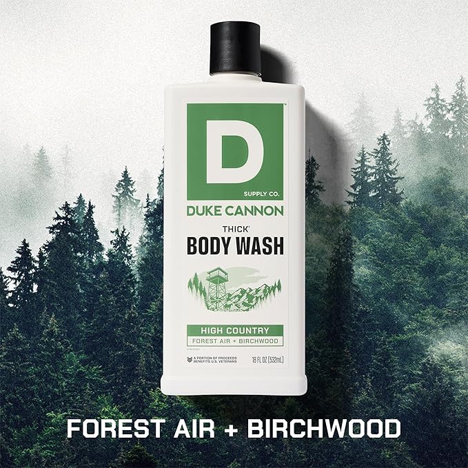 Duke Cannon Supply Co. Thick High-Viscosity Body Wash for Men High Country - Premium Ingredients Plant-Based Thickeners Superior Lather Natural Exfoliate 17.5 Fl Oz (3 Pack)