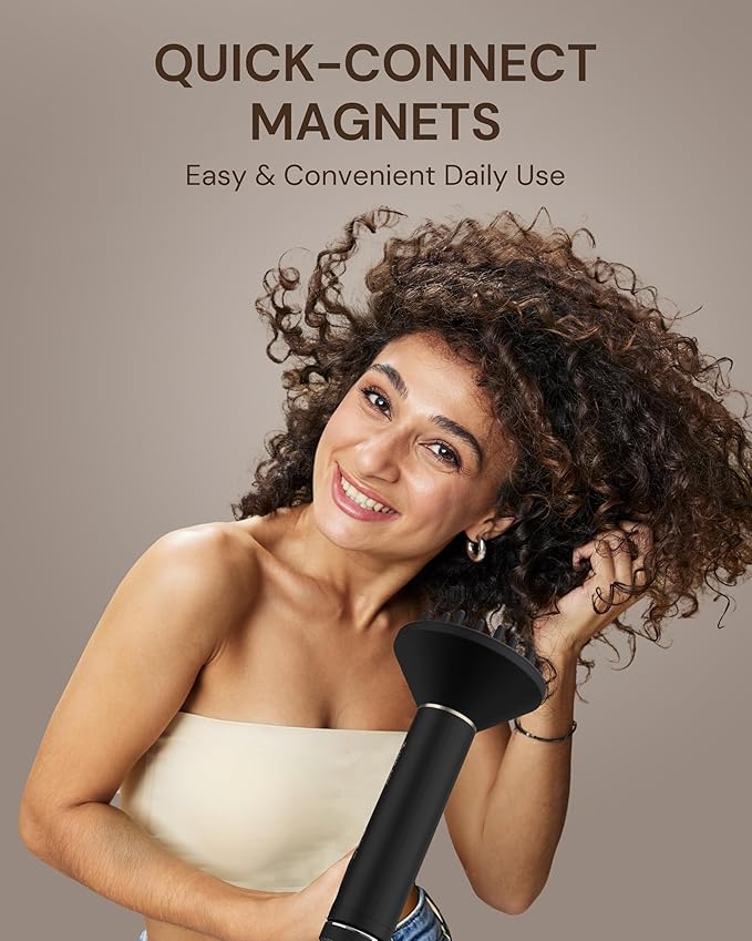 ANNLARY Plasma Ion Hair Dryer with Diffuser for Curly Hair 110000 RPM Professional High Speed Blow Dryer with Plasma Ion 1500W Foldable Travel Hairdryer with 6.5 Ft Cord Fast Drying for Women Men