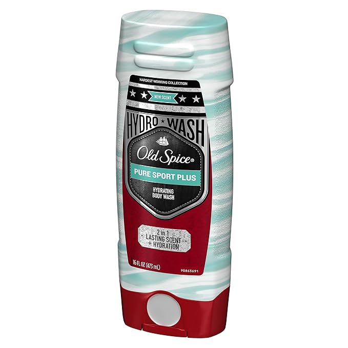 Old Spice Hardest Working Collection Hydro Body Wash Pure Sport Plus 16 Fluid Ounce