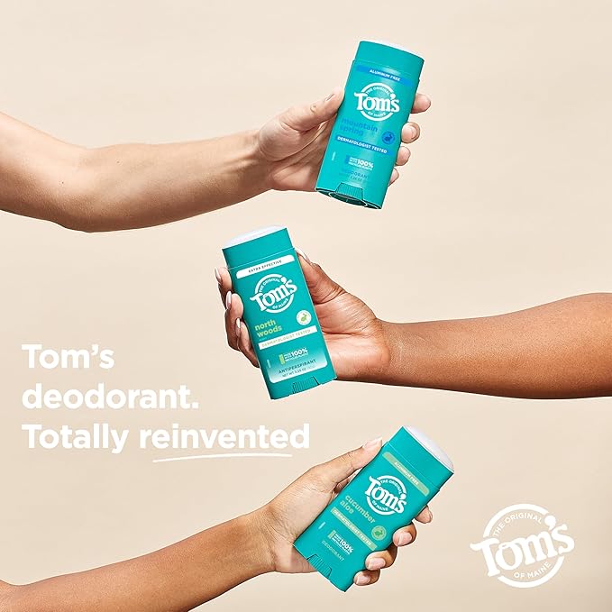 Tom’s of Maine North Woods Antiperspirant Deodorant for Men and Women48 HR Odor &amp Sweat ProtectionPatchouli and Lavender Scent3.25 oz(Pack of 4)
