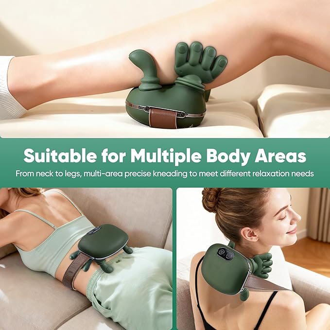 Neck Massager Hand and Back Massage for Pain Relief Deep Tissue Shoulder Body Electric Massager Shiatsu Masajeador De Espalda Y Cuello with Heat