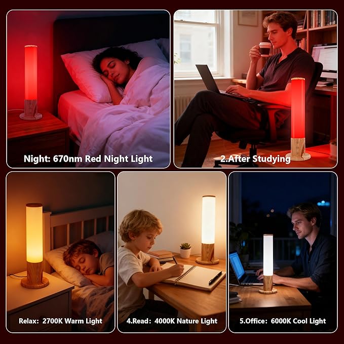 670nm Red Light Therapy &amp 10000 Lux Sun Lamp – Dual Mode Happy Light &amp Sunlight Lamp for Sleep Relaxationwith Remote Control Adjustable Timer Memory Function and 4 Color Temperatures Sun