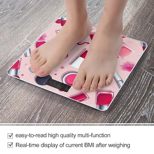 Women's Fashion Automatic Switch Digital Bathroom Weighing Scale Smart Scale Modern Lady Girly Cosmetic Perfume Lipstick Pink