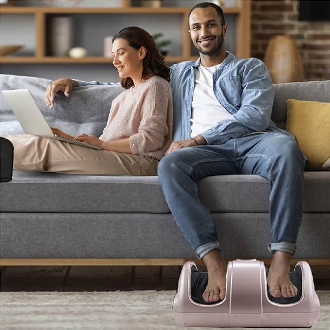 Electric Shiatsu Foot Massager with Heat Deep Kneading and Rolling Remote Control Black (Rose Gold)